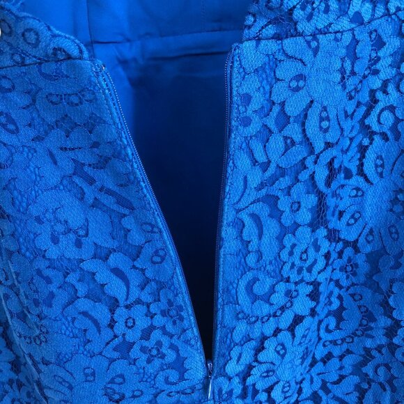 NWT Keepsake The Label  Cobalt Blue Lace Crossed Halter High Roads Dress XS - Picture 14 of 16